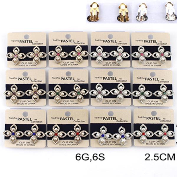 RHINESTONE CLOVER EARRING (12 UNITS)