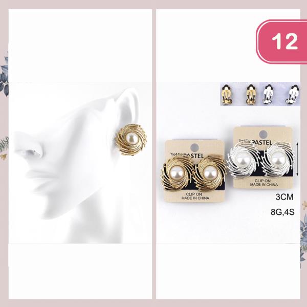 PEARL EARRING CLIP ON (12 UNITS)