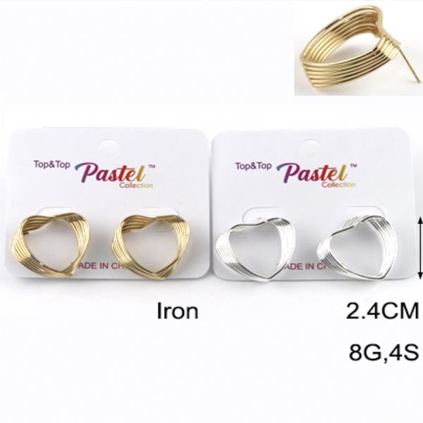 METAL HEART EARRING (12 UNITS)