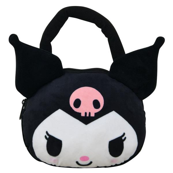 HELLO KITTY KUROMI PLUSH HEAD SHAPED PLUSH HANDBAG WITH HANG TAG