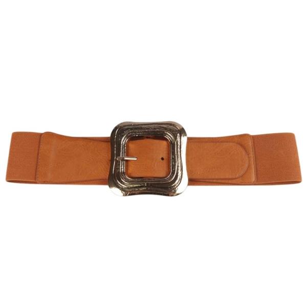 ELASTIC WAIST BELT WITH METALLIC BUCKLE