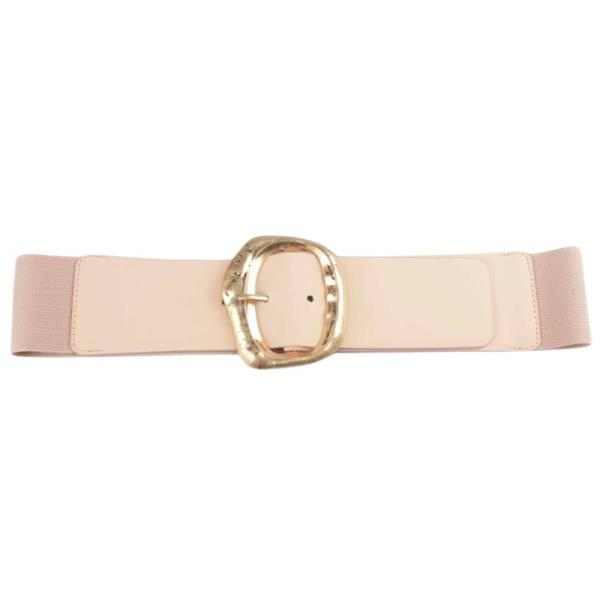 WIDE ELASTIC WAIST BELT WITH GOLD BUCKLE