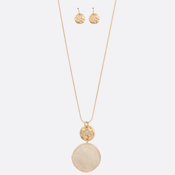 DOUBLE ROUND PENDANT LINK NECKLACE