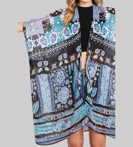 (ONLINE ONLY) GEOMETRIC BOHO PRINT KIMONO