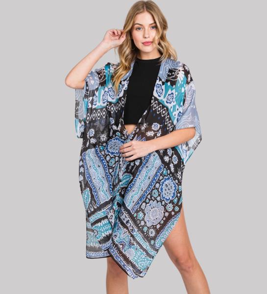 (ONLINE ONLY) GEOMETRIC BOHO PRINT KIMONO