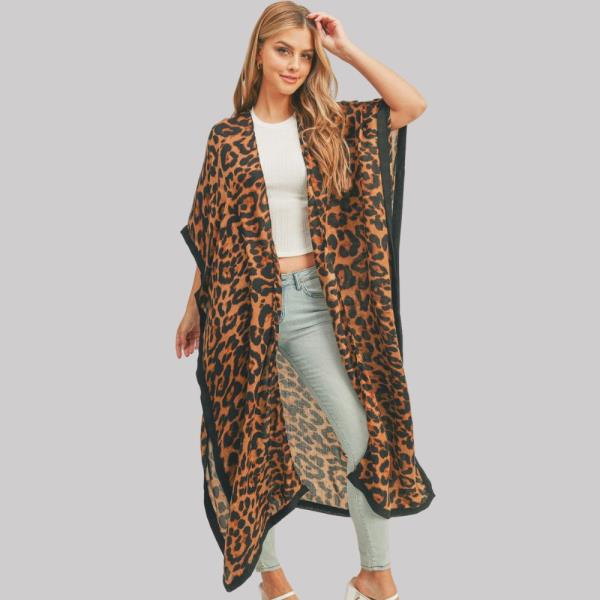 (ONLINE ONLY) LEOPARD PRINT OPEN FRONT LONG KIMONO