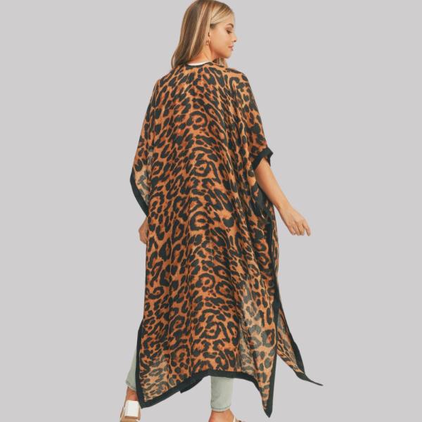 (ONLINE ONLY) LEOPARD PRINT OPEN FRONT LONG KIMONO