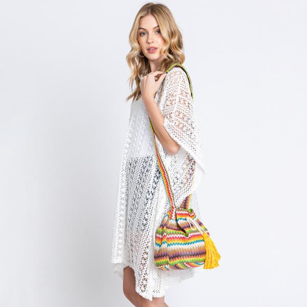 (ONLINE ONLY) MULTI COLOR STRIPED BUCKET BAG