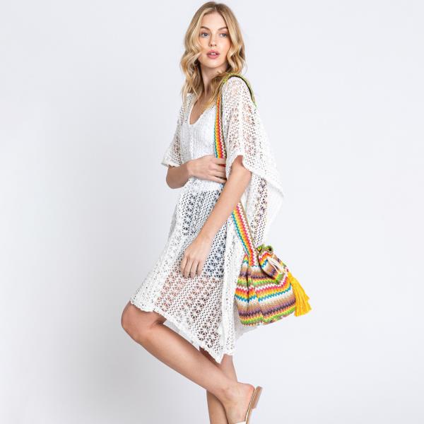 (ONLINE ONLY) MULTI COLOR STRIPED BUCKET BAG