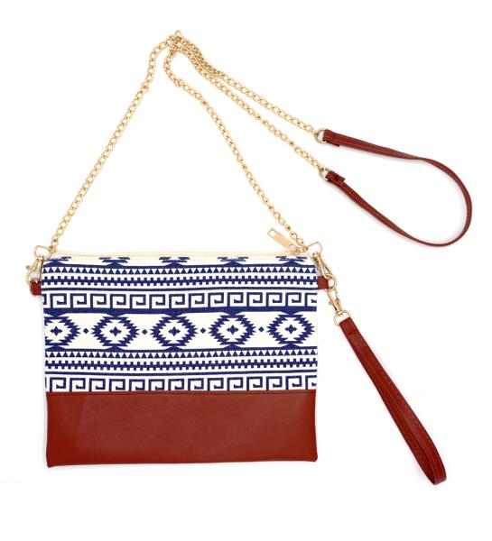 (12 PCS PACKAGE) AZTEC PATTERN TASSEL CROSSBODY BAG
