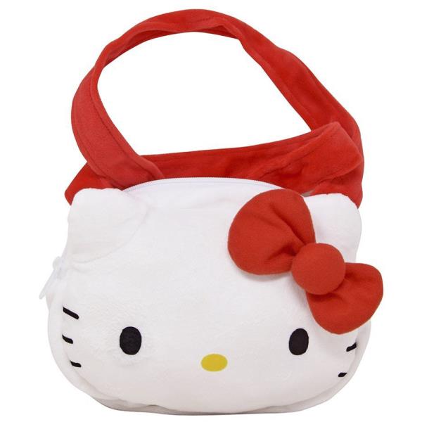 HELLO KITTY RED HEAD SHAPED PLUSH SHOULDER CROSSBODY BAG