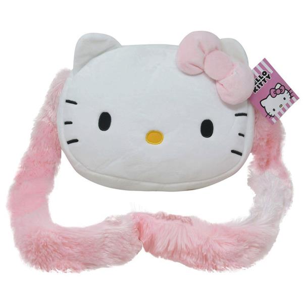 HELLO KITTY PLUSH HEAD CROSSBODY BAG WITH FURRY HANDLE