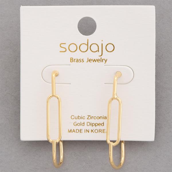 SODAJO OPEN OVAL GOLD DIPPED EARRING