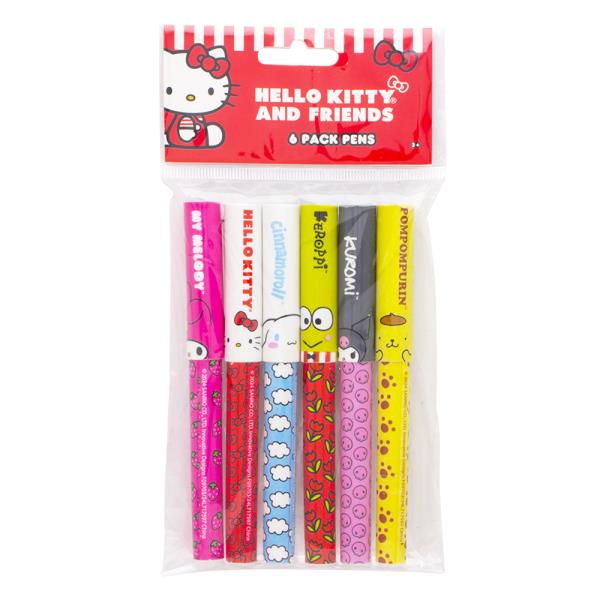 HELLO KITTY AND FRIENDS 6PC PENS
