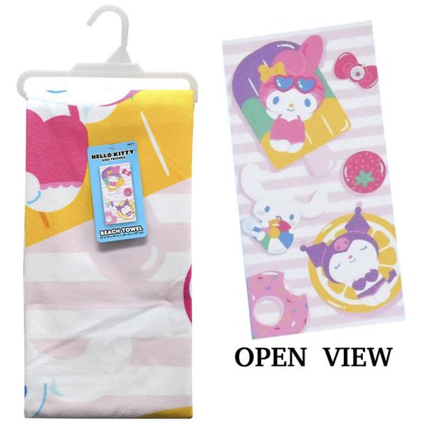 MY MELODY AND FRIENDS MICROFIBER BEACH TOWEL