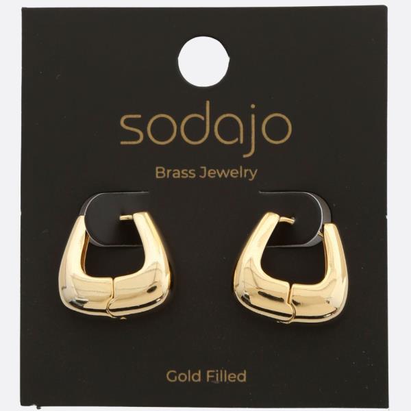 SODAJO U SHAPE GOLD FILLED EARRING