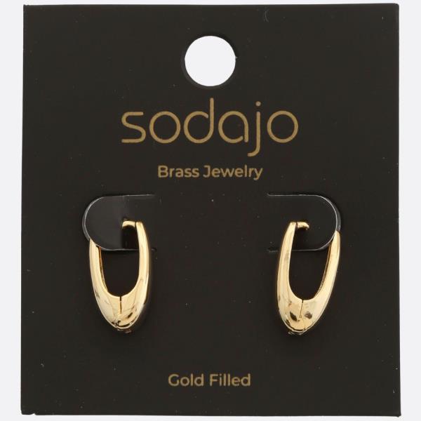 SODAJO OVAL SHAPE GOLD FILLED EARRING