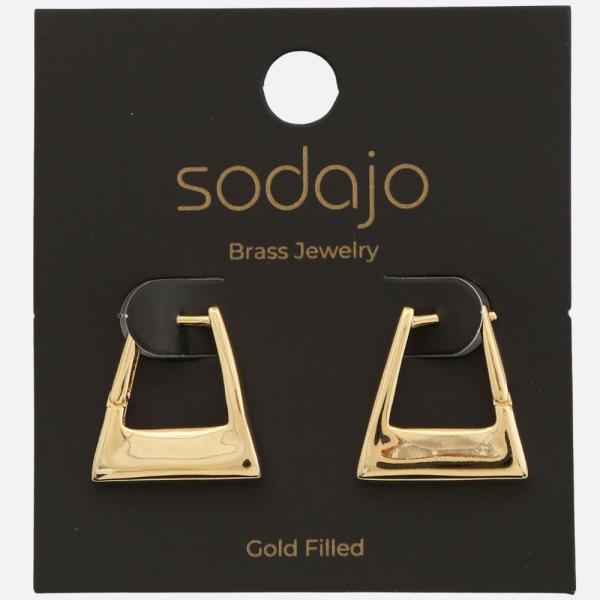 SODAJO TRIANGLE SHAPE GOLD FILLED EARRING