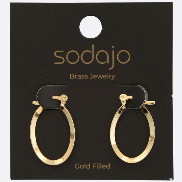 SODAJO OVAL HOOP GOLD FILLED EARRING