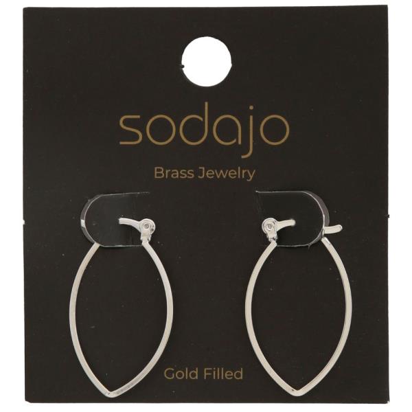 SODAJO POINTED OVAL GOLD FILLED EARRING