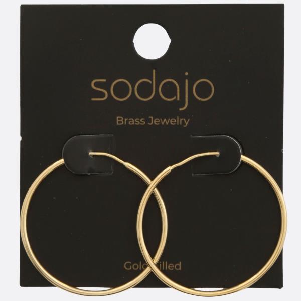 SODAJO INFINITY HOOP GOLD FILLED EARRING