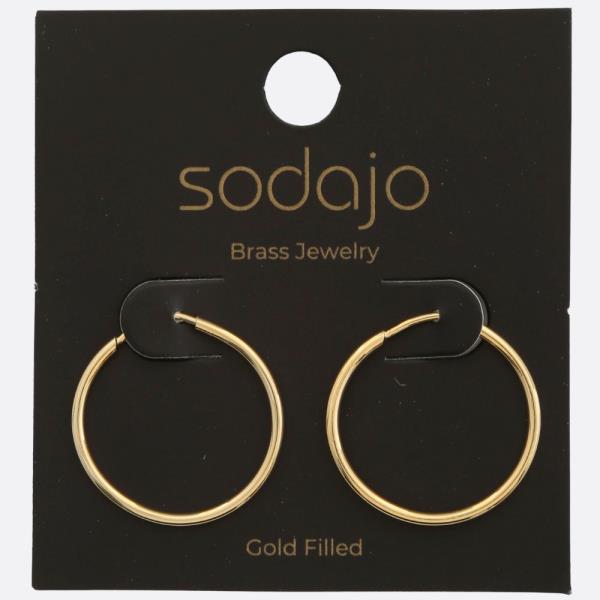 SODAJO INFINITY GOLD FILLED HOOP EARRING