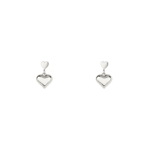 METAL HEART DANGLE EARRING