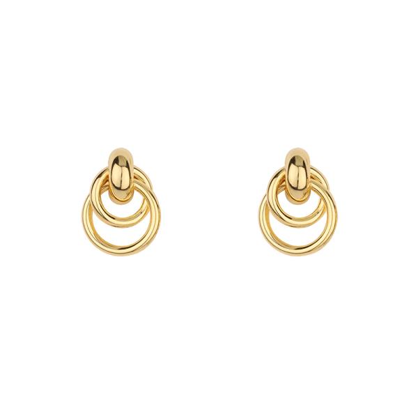 METAL ROUND LINK POST EARRING