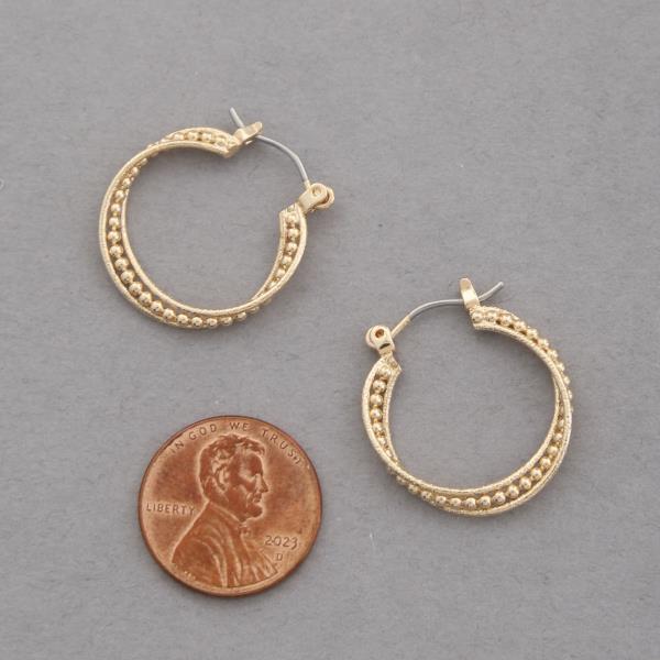 BALL BEAD TRIPLE HOOP METAL EARRING