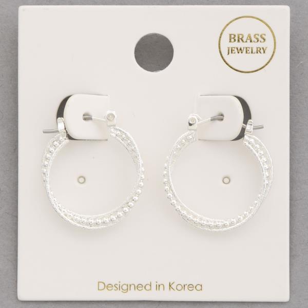 BALL BEAD TRIPLE HOOP METAL EARRING