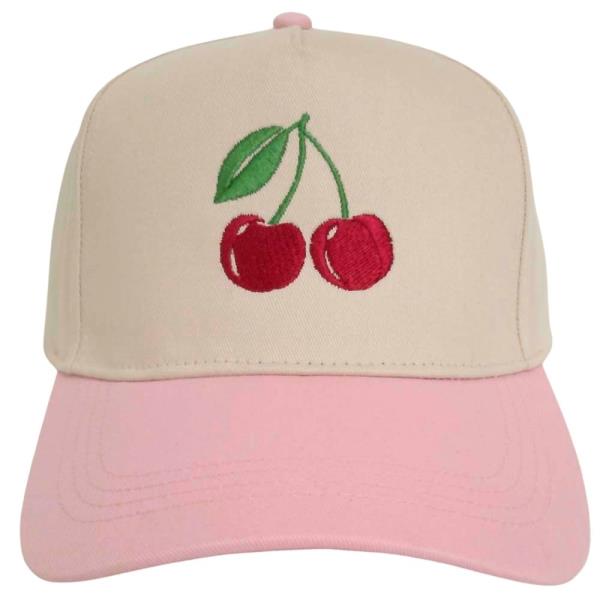 CHERRY EMBROIDERED TRUCKER HAT