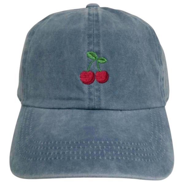 VINTAGE CHERRY EMBROIDERED BASEBALL CAP