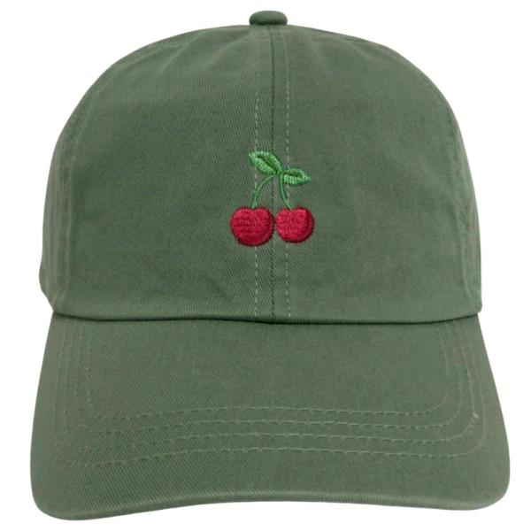 VINTAGE CHERRY EMBROIDERED BASEBALL CAP