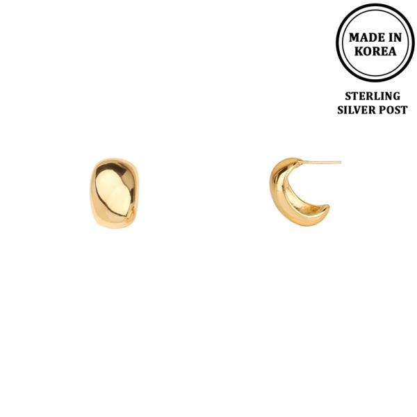 METAL PUFFY C HOOP EARRING