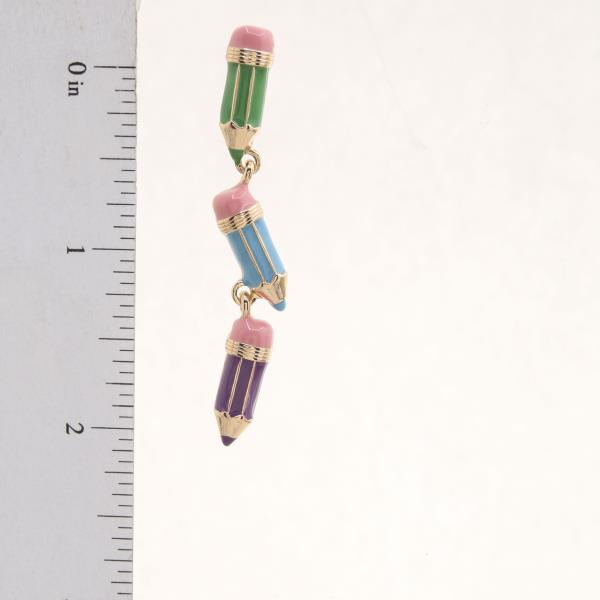 PENCIL SHAPED ENAMEL POST EARRING