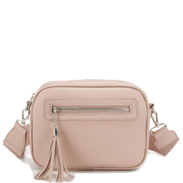 PLAIN COLOR ZIPPER CROSSBODY BAG