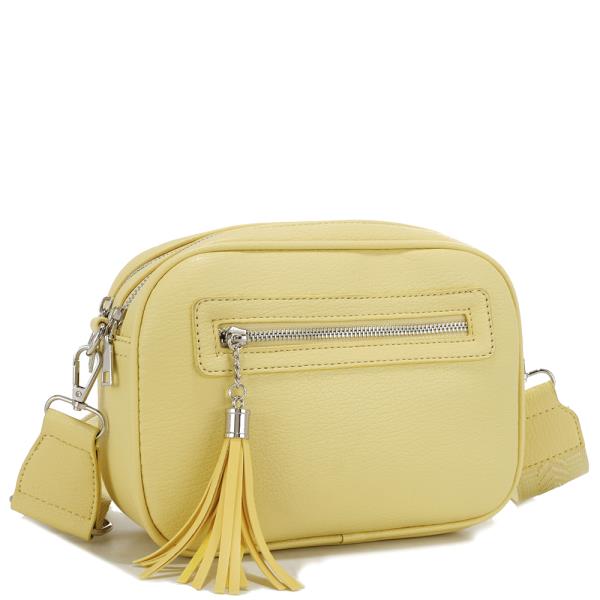 PLAIN COLOR ZIPPER CROSSBODY BAG