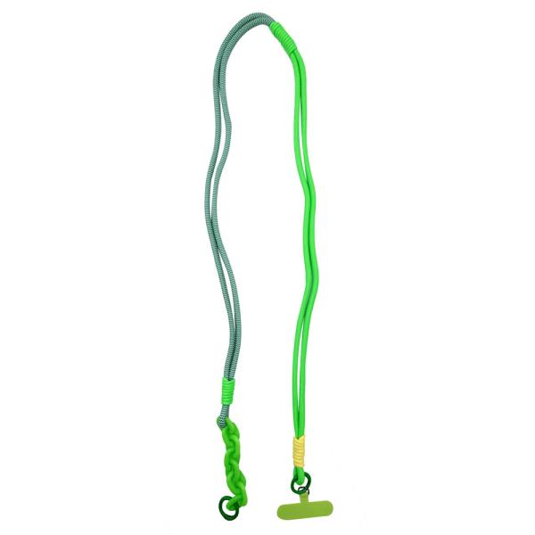 TWO PATTERN ROPE BAG CHARM KEYCHAIN PHONE HOLDER