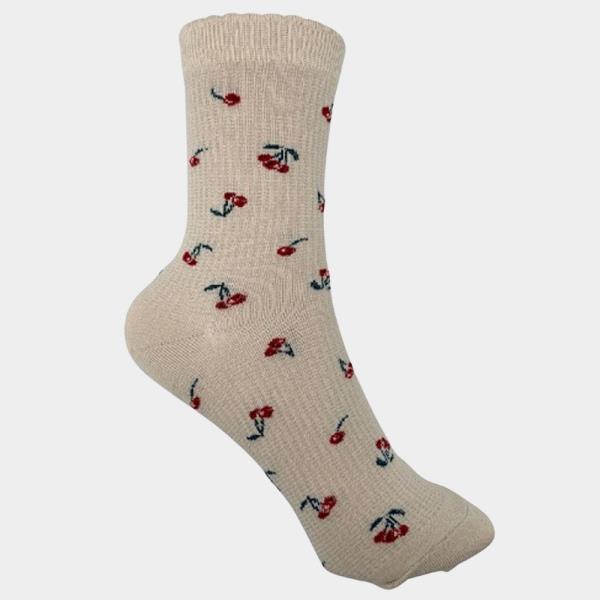 STRAWBERRY PATTERN CREW SOCKS