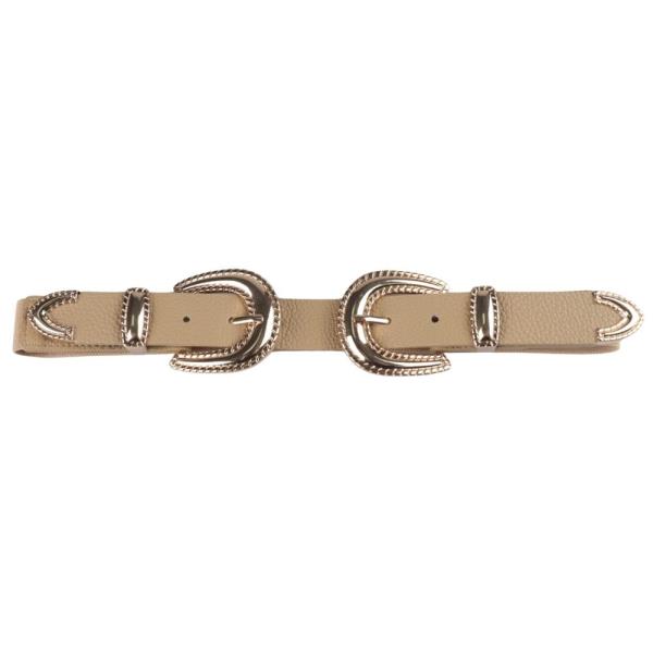 DOUBLE BUCKLE WESTERN ELASTIC BELT