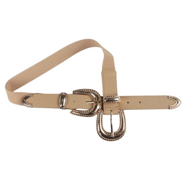 DOUBLE BUCKLE WESTERN ELASTIC BELT