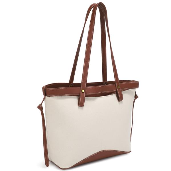 TWO TONE SHOULDER TOTE BAG