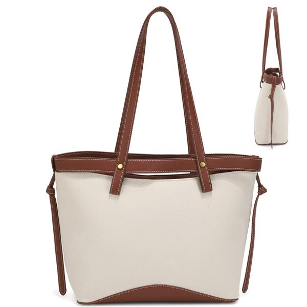 TWO TONE SHOULDER TOTE BAG