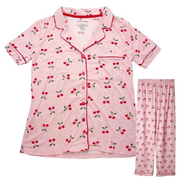 CHERRIES SLEEPWEAR TOP AND PANTS SET