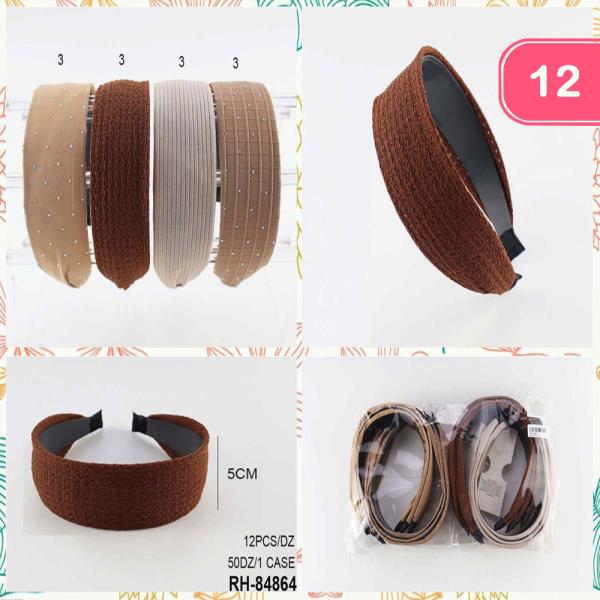 TEXTURED WIDE HEADBAND (12 UNITS)