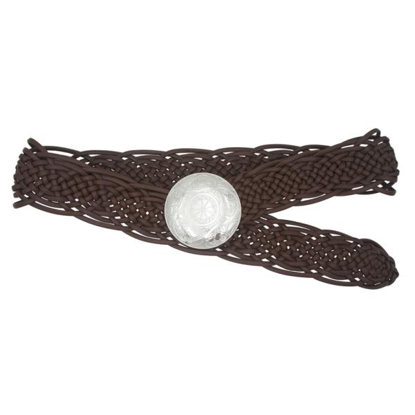 BOHEMIAN EMBOSSED DISC BUCKLE BRAID BELT