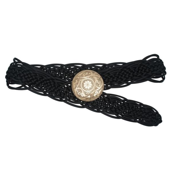BOHEMIAN EMBOSSED DISC BUCKLE BRAID BELT