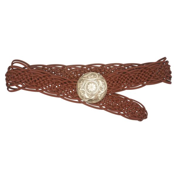 BOHEMIAN EMBOSSED DISC BUCKLE BRAID BELT