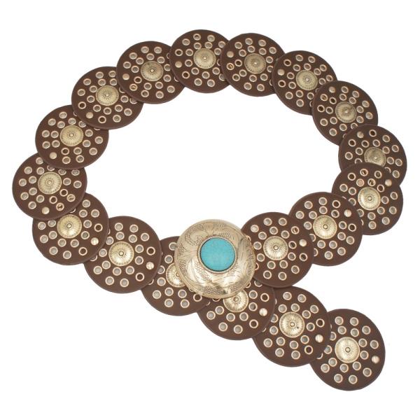 BOHEMIAN CAB STONE ACCENT DISC BOHO BELT