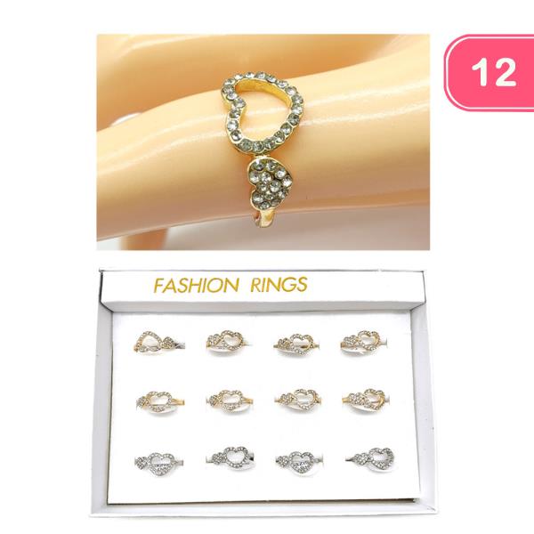 OPEN HEART RINGS (12 UNITS)